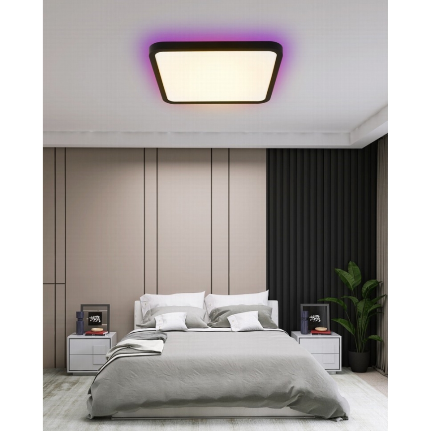 Immax NEO 07167-B40 - LED RGB+CCT dimbar taklampa NEO LITE TUDO LED/50W/230V Wi-Fi Tuya svart + fjärrkontroll