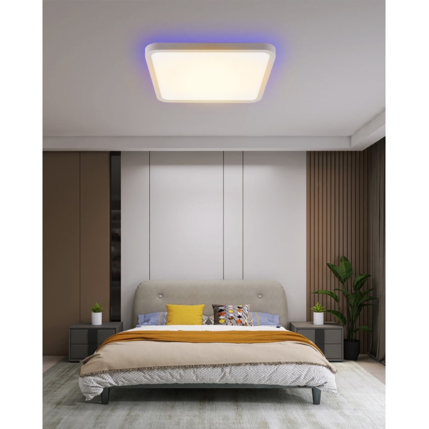 Immax NEO 07168-W40 - LED RGB+CCT Dimbar taklampa NEO LITE TUDO LED/50W/230V Wi-Fi Tuya vit + fjärrkontroll