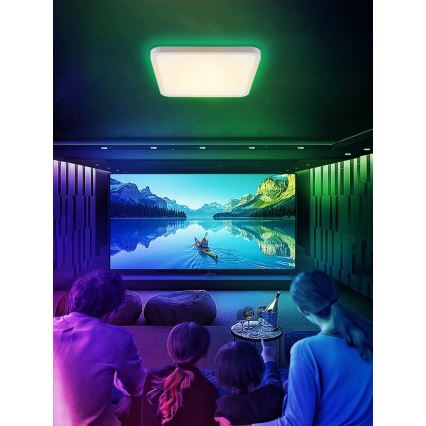 Immax NEO 07168-W40 - LED RGB+CCT Dimbar taklampa NEO LITE TUDO LED/50W/230V Wi-Fi Tuya vit + fjärrkontroll
