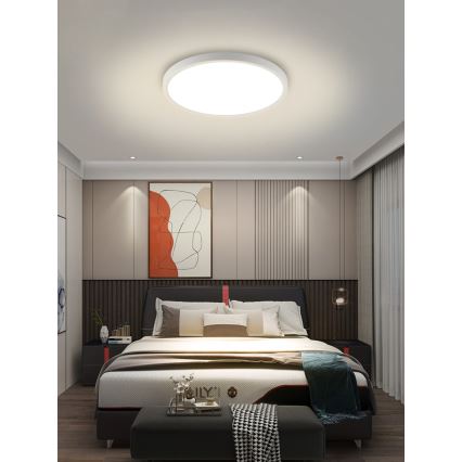 Immax NEO 07169-W60 - LED RGB+CCT Ljusreglerad taklampa NEO LITE TUDO 65W/230V 2700-6500K Wi-Fi Tuya + fjärrkontroll vit