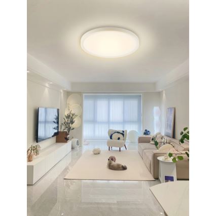 Immax NEO 07169-W60 - LED RGB+CCT Ljusreglerad taklampa NEO LITE TUDO 65W/230V 2700-6500K Wi-Fi Tuya + fjärrkontroll vit