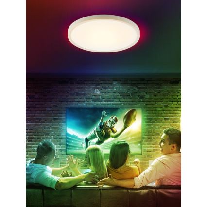 Immax NEO 07169-W60 - LED RGB+CCT Ljusreglerad taklampa NEO LITE TUDO 65W/230V 2700-6500K Wi-Fi Tuya + fjärrkontroll vit
