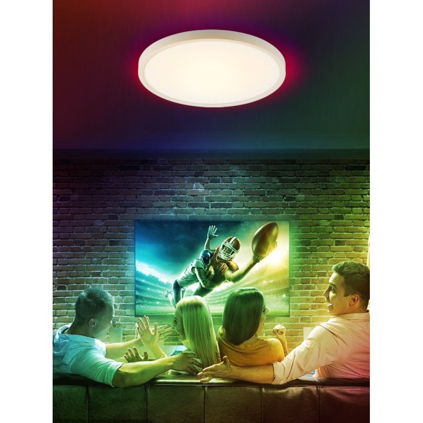Immax NEO 07169-W60 - LED RGB+CCT Ljusreglerad taklampa NEO LITE TUDO 65W/230V 2700-6500K Wi-Fi Tuya + fjärrkontroll vit