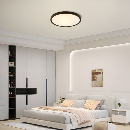 Immax NEO 07170-B60 - LED RGB+CCT Ljusreglerad taklampa NEO LITE TUDO LED/65W/230V 2700-6500K Wi-Fi Tuya svart + fjärrkontroll