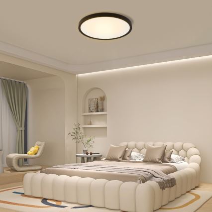 Immax NEO 07170-B60 - LED RGB+CCT Ljusreglerad taklampa NEO LITE TUDO LED/65W/230V 2700-6500K Wi-Fi Tuya svart + fjärrkontroll