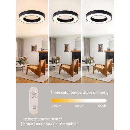 Immax NEO 07209L - LED Dimbar taklampa PASTEL LED/53W/230V 60 cm svart Tuya + fjärrkontroll