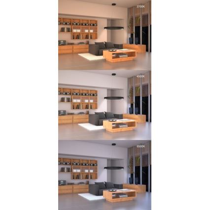 Immax NEO 07209L - LED Dimbar taklampa PASTEL LED/53W/230V 60 cm svart Tuya + fjärrkontroll