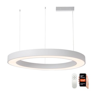 Immax NEO 07214L - LED ljusreglerad ljuskrona på textilsladd PASTEL LED/68W/230V 2700-6500K vit 95 cm Tuya + fjärrkontroll