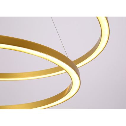 Immax NEO 07218L - LED ljusreglerad ljuskrona på textilsladd FINO LED/93W/230V 60/80cm guld Tuya + fjärrkontroll