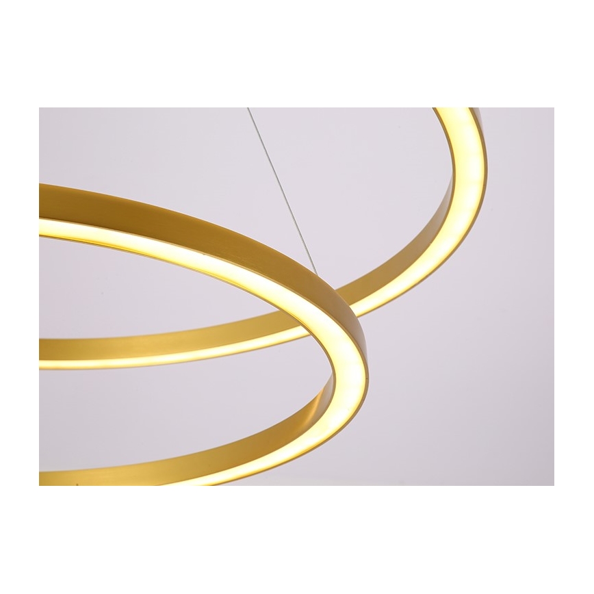 Immax NEO 07218L - LED ljusreglerad ljuskrona på textilsladd FINO LED/93W/230V 60/80cm guld Tuya + fjärrkontroll