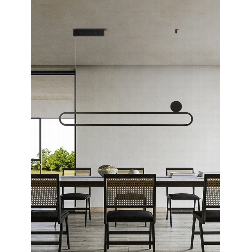 Immax NEO 07231L - LED ljusreglerad ljuskrona på textilsladd NEO LITE OVALE LED/50W/230V 2700-6500K Wi-Fi Tuya + fjärrkontroll