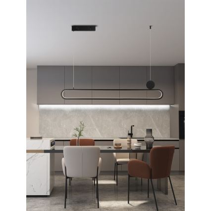 Immax NEO 07231L - LED ljusreglerad ljuskrona på textilsladd NEO LITE OVALE LED/50W/230V 2700-6500K Wi-Fi Tuya + fjärrkontroll