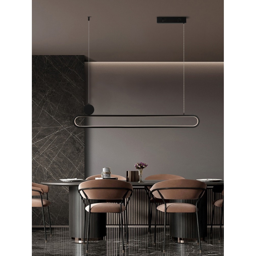 Immax NEO 07231L - LED ljusreglerad ljuskrona på textilsladd NEO LITE OVALE LED/50W/230V 2700-6500K Wi-Fi Tuya + fjärrkontroll