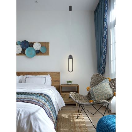 Immax NEO 07232L - LED ljusreglerad ljuskrona på textilsladd NEO LITE OVALE LED/22W/230V 2700-6500K Wi-Fi Tuya + fjärrkontroll