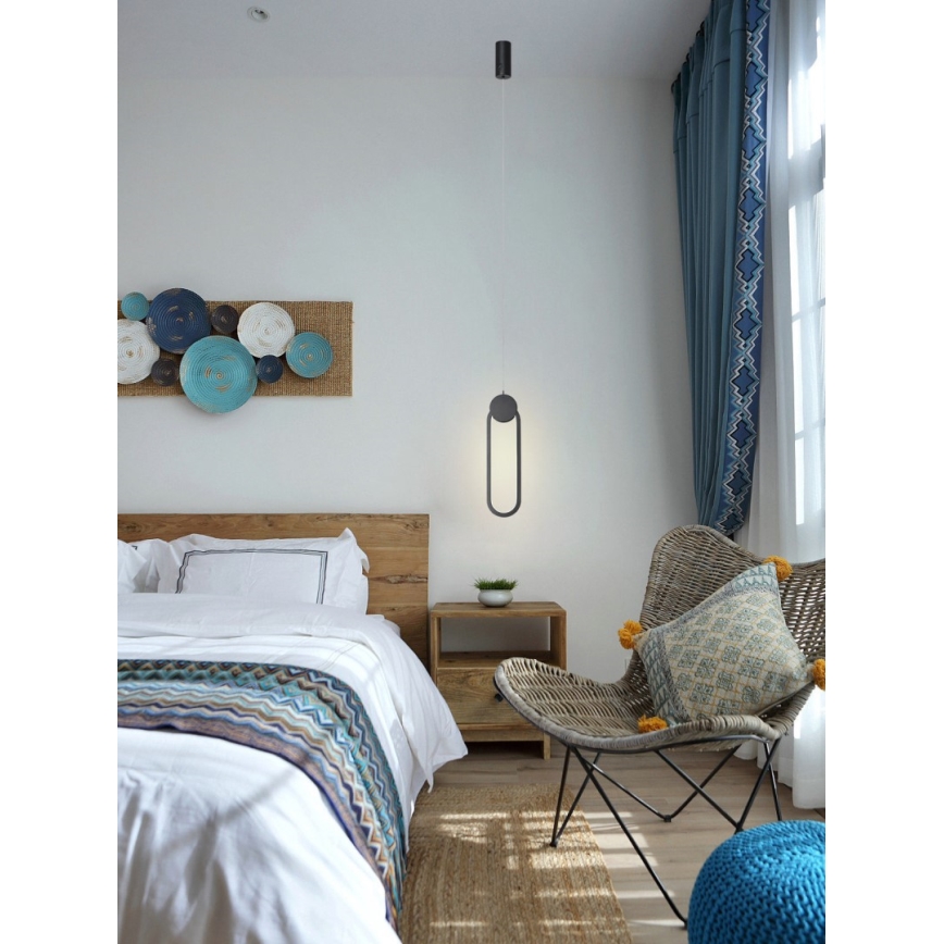 Immax NEO 07232L - LED ljusreglerad ljuskrona på textilsladd NEO LITE OVALE LED/22W/230V 2700-6500K Wi-Fi Tuya + fjärrkontroll