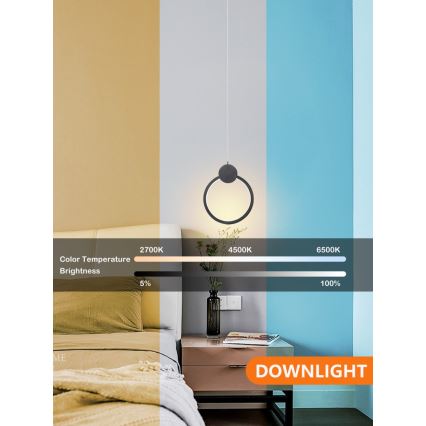 Immax NEO 07233L - LED ljusreglerad ljuskrona på textilsladd NEO LITE OVALE LED/18W/230V Wi-Fi Tuya 2700-6500K + fjärrkontroll