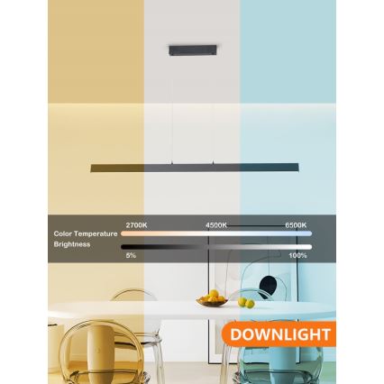 Immax NEO 07234L - LED ljusreglerad ljuskrona på textilsladd NEO LITE TRIANGOLO LED/28W/230V Wi-Fi Tuya 2700-6500K + fjärrkontroll