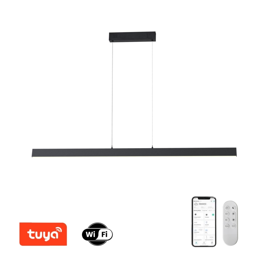 Immax NEO 07234L - LED ljusreglerad ljuskrona på textilsladd NEO LITE TRIANGOLO LED/28W/230V Wi-Fi Tuya 2700-6500K + fjärrkontroll