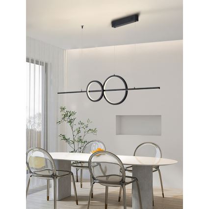 Immax NEO 07236L - LED ljusreglerad ljuskrona på textilsladd NEO LITE RONDAS LED/56W/230V Tuya Wi-Fi 2700-6500K + fjärrkontroll