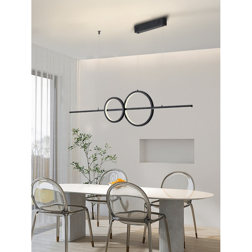 Immax NEO 07236L - LED ljusreglerad ljuskrona på textilsladd NEO LITE RONDAS LED/56W/230V Tuya Wi-Fi 2700-6500K + fjärrkontroll