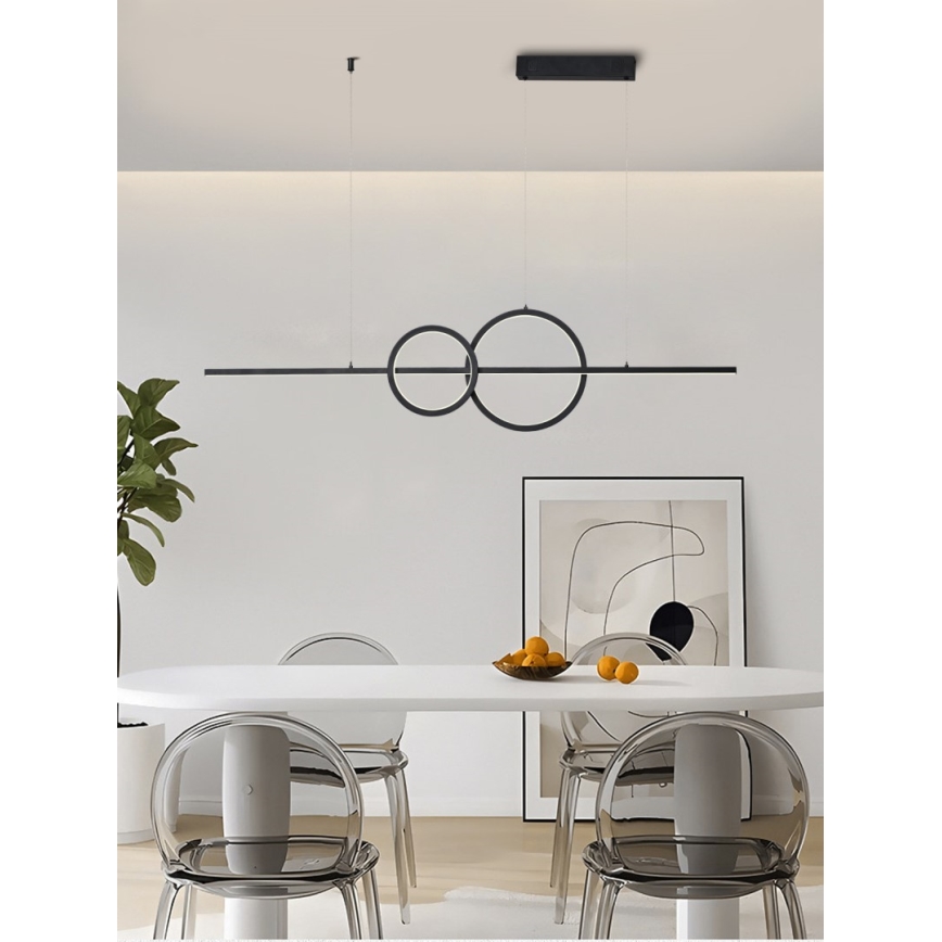 Immax NEO 07236L - LED ljusreglerad ljuskrona på textilsladd NEO LITE RONDAS LED/56W/230V Tuya Wi-Fi 2700-6500K + fjärrkontroll