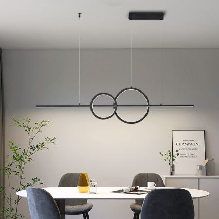 Immax NEO 07236L - LED ljusreglerad ljuskrona på textilsladd NEO LITE RONDAS LED/56W/230V Tuya Wi-Fi 2700-6500K + fjärrkontroll