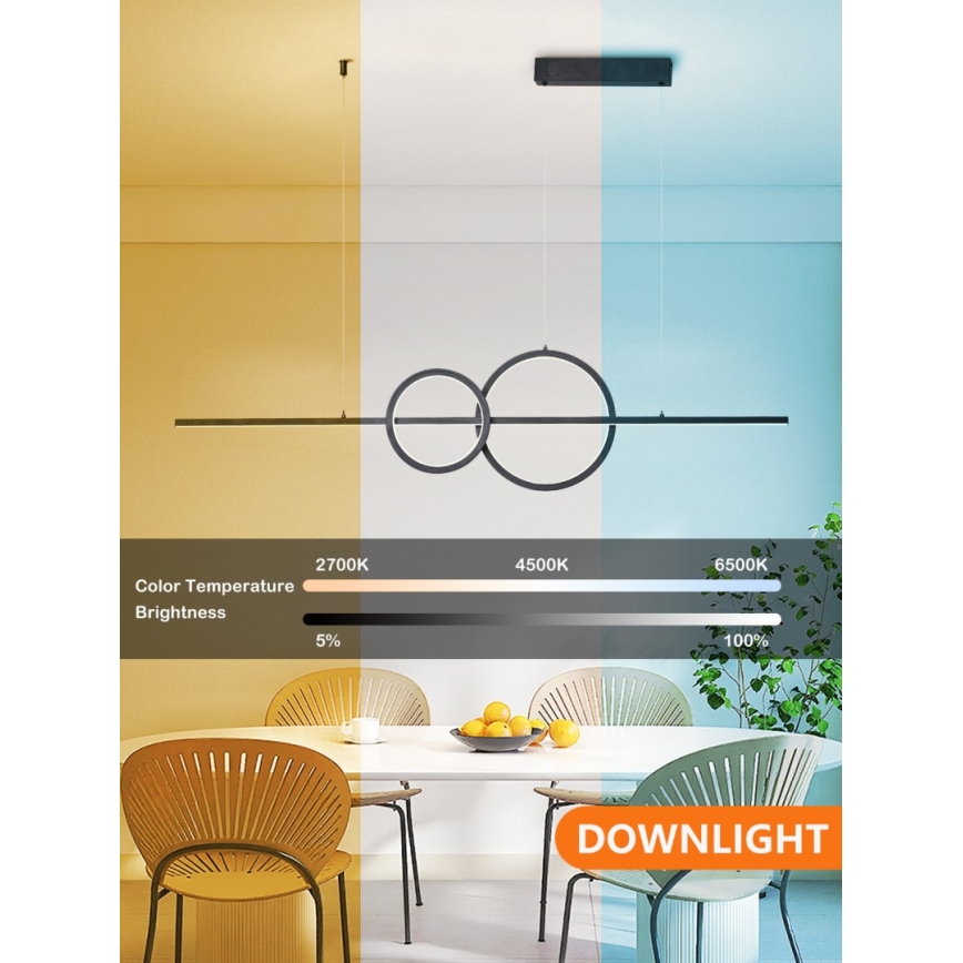 Immax NEO 07236L - LED ljusreglerad ljuskrona på textilsladd NEO LITE RONDAS LED/56W/230V Tuya Wi-Fi 2700-6500K + fjärrkontroll