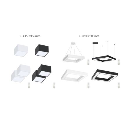 Immax NEO 07239L - LED Dimbar taklampa CANTO LED/60W/230V svart Tuya + fjärrkontroll