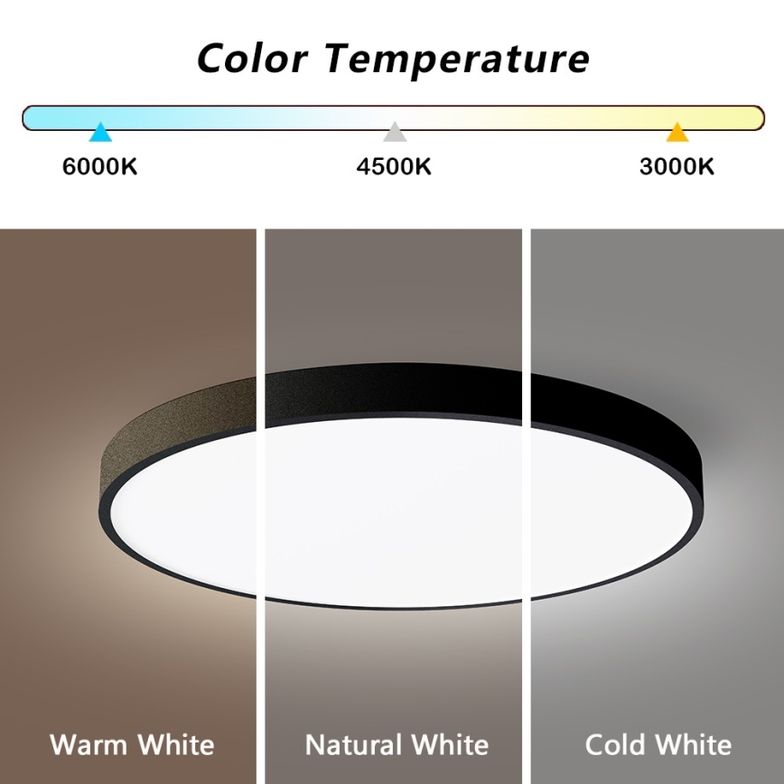 Immax NEO 07249L - LED Dimbar taklampa NEO LITE SEMPLICI LED/48W/230V 3000-6000K Wi-Fi Tuya svart + fjärrkontroll