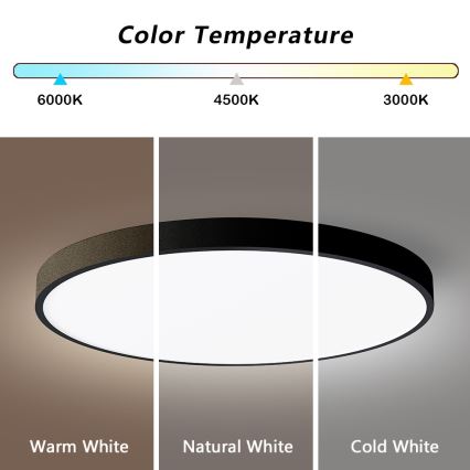 Immax NEO 07250L - LED Dimbar taklampa NEO LITE SEMPLICI LED/60W/230V 3000-6000K Wi-Fi Tuya svart + fjärrkontroll