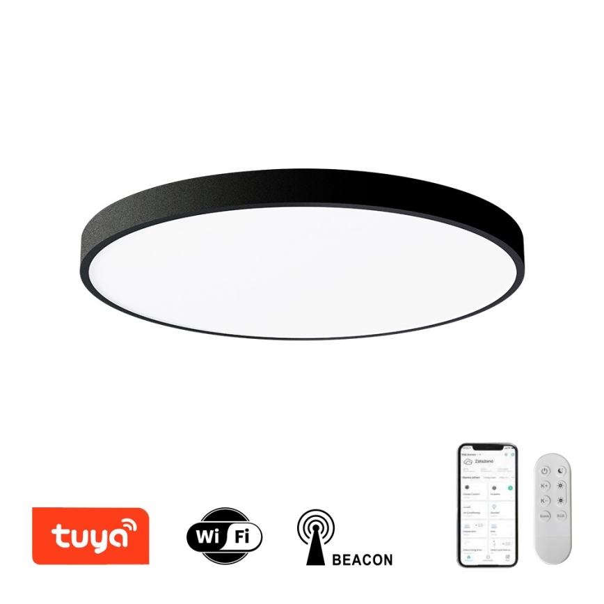 Immax NEO 07250L - LED Dimbar taklampa NEO LITE SEMPLICI LED/60W/230V 3000-6000K Wi-Fi Tuya svart + fjärrkontroll