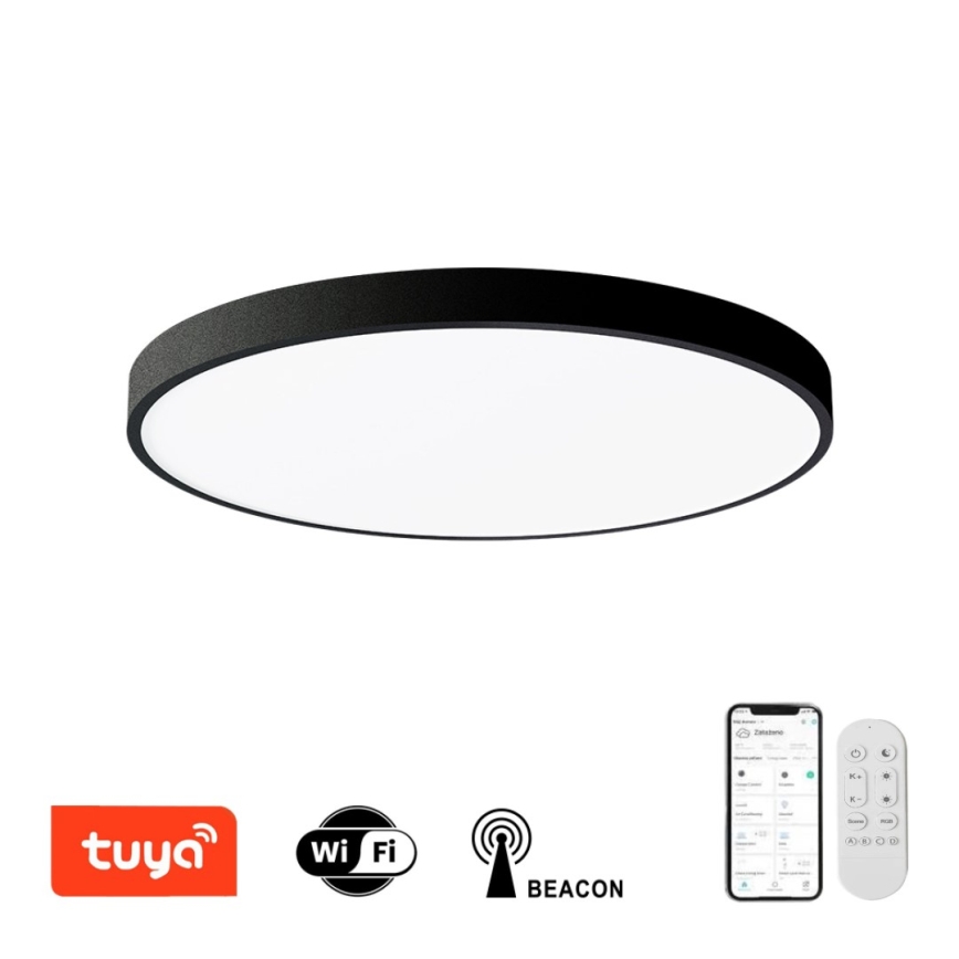 Immax NEO 07250L - LED Dimbar taklampa NEO LITE SEMPLICI LED/60W/230V 3000-6000K Wi-Fi Tuya svart + fjärrkontroll