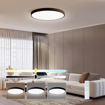 Immax NEO 07250L - LED Dimbar taklampa NEO LITE SEMPLICI LED/60W/230V 3000-6000K Wi-Fi Tuya svart + fjärrkontroll