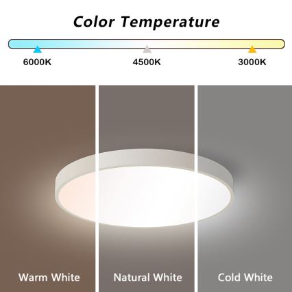 Immax NEO 07251L - LED Dimbar taklampa NEO LITE SEMPLICI LED/36W/230V 3000-6000K Wi-Fi Tuya vit + fjärrkontroll