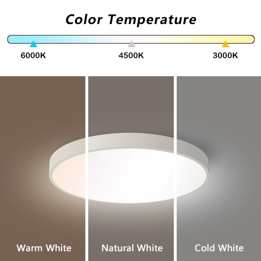 Immax NEO 07251L - LED Dimbar taklampa NEO LITE SEMPLICI LED/36W/230V 3000-6000K Wi-Fi Tuya vit + fjärrkontroll