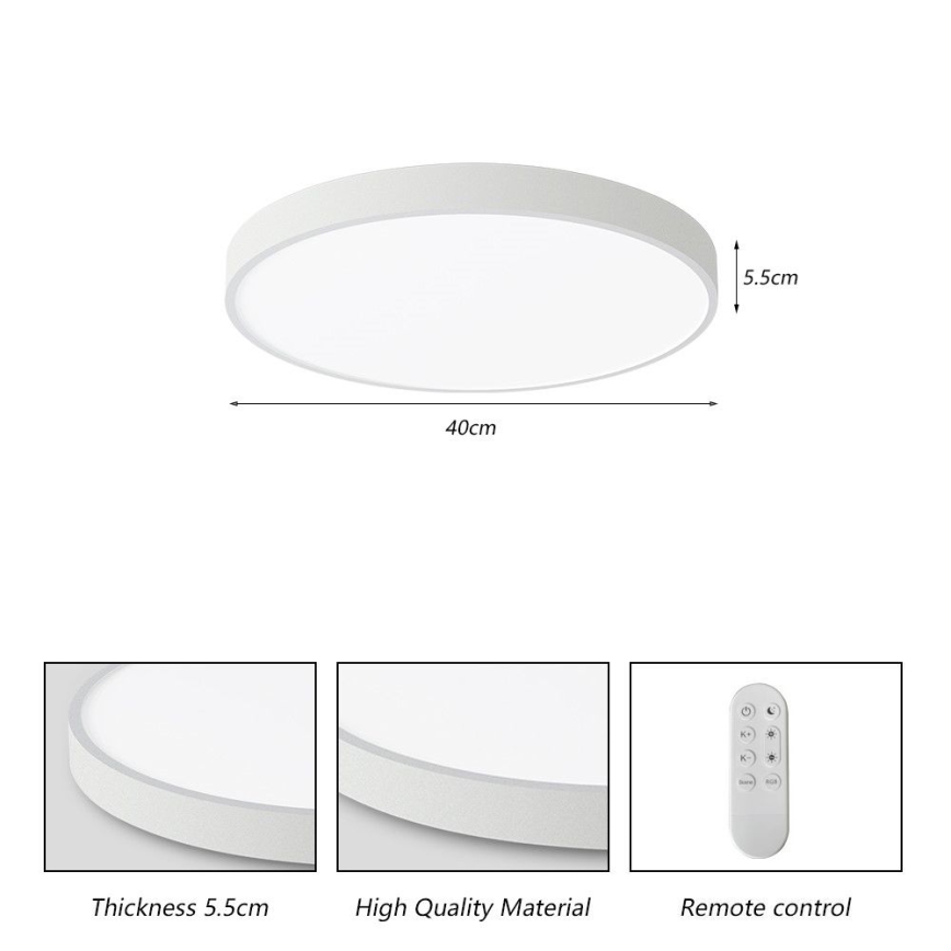 Immax NEO 07251L - LED Dimbar taklampa NEO LITE SEMPLICI LED/36W/230V 3000-6000K Wi-Fi Tuya vit + fjärrkontroll