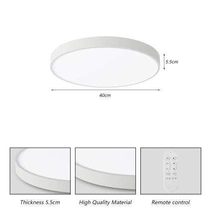 Immax NEO 07251L - LED Dimbar taklampa NEO LITE SEMPLICI LED/36W/230V 3000-6000K Wi-Fi Tuya vit + fjärrkontroll