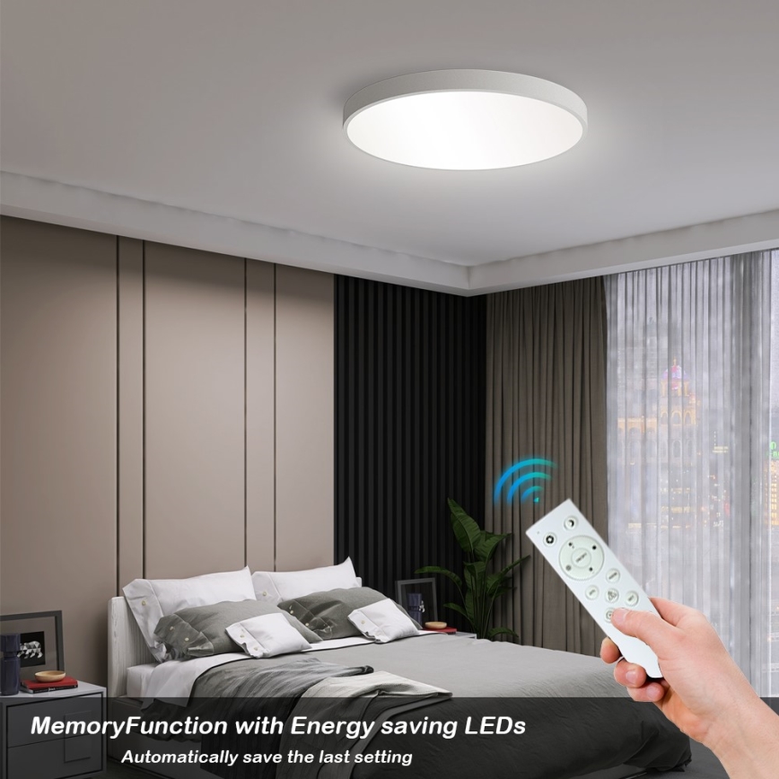 Immax NEO 07252L - LED Dimbar taklampa NEO LITE SEMPLICI LED/48W/230V 3000-6000K Wi-Fi Tuya vit + fjärrkontroll