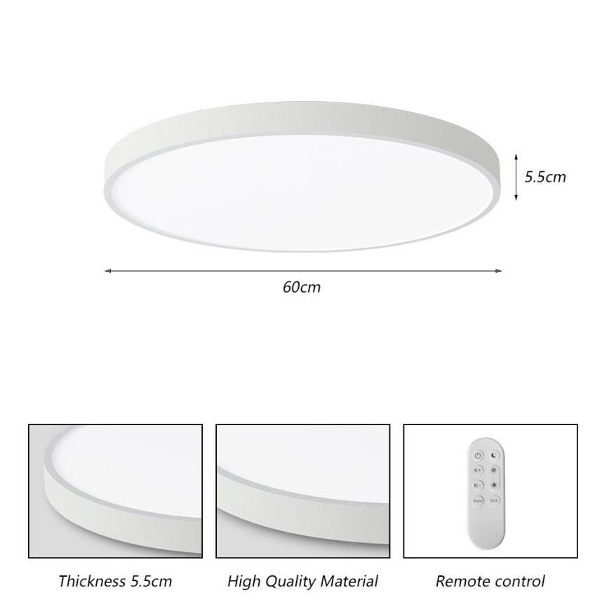 Immax NEO 07253L - LED Dimbar taklampa NEO LITE SEMPLICI LED/60W/230V 3000-6000K Wi-Fi Tuya vit + fjärrkontroll