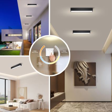 Immax NEO 07254L - LED dimbar taklampa NEO LITE LUNGO LED/20W/230V 3000-6000K Wi-Fi Tuya svart + fjärrkontroll