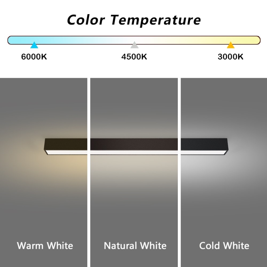 Immax NEO 07255L - LED dimbar taklampa NEO LITE LUNGO LED/20W/230V 3000-6000K Wi-Fi Tuya svart + fjärrkontroll