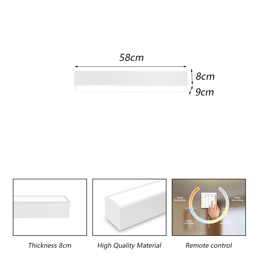 Immax NEO 07257L - LED dimbar taklampa NEO LITE LUNGO LED/20W/230V 3000-6000K Wi-Fi Tuya vit + fjärrkontroll