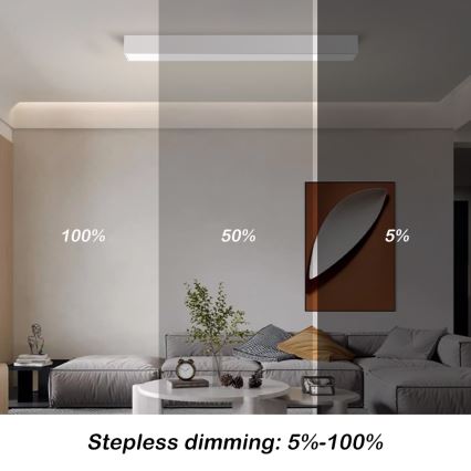 Immax NEO 07258L - LED Dimbar taklampa NEO LITE LUNGO LED/29W/230V 3000-6000K Wi-Fi Tuya vit + fjärrkontroll