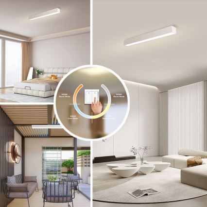 Immax NEO 07258L - LED Dimbar taklampa NEO LITE LUNGO LED/29W/230V 3000-6000K Wi-Fi Tuya vit + fjärrkontroll