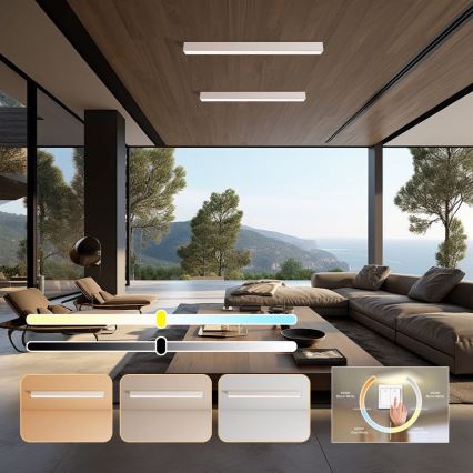 Immax NEO 07259L - LED dimbar taklampa NEO LITE LUNGO LED/38W/230V 3000-6000K Wi-Fi Tuya vit + fjärrkontroll