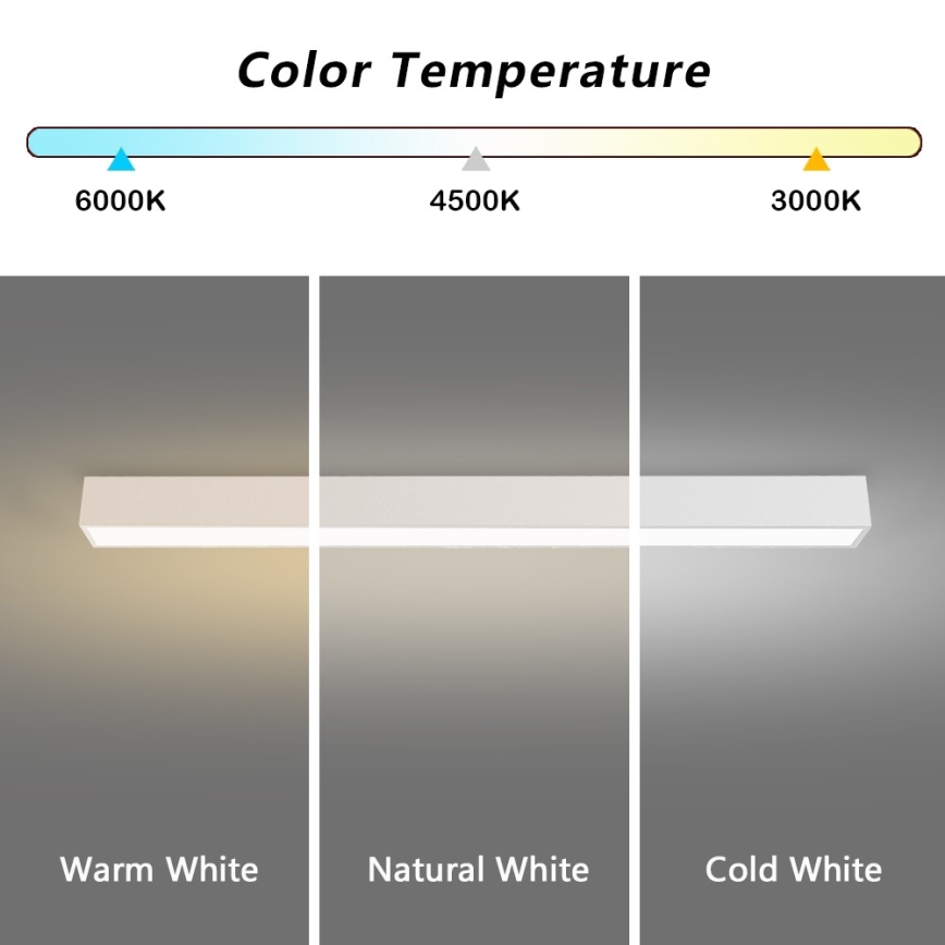 Immax NEO 07259L - LED dimbar taklampa NEO LITE LUNGO LED/38W/230V 3000-6000K Wi-Fi Tuya vit + fjärrkontroll