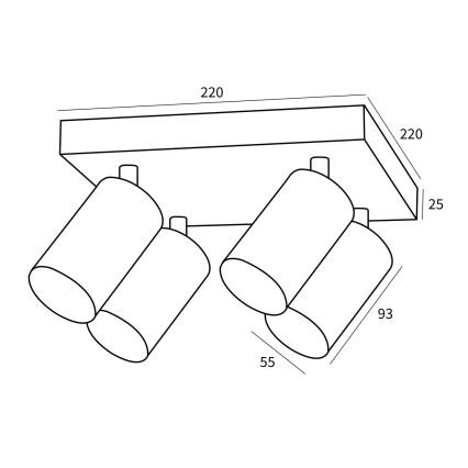 Immax NEO 07266W - LED RGB+CCT Dimbar spotlight NEO LITE PUNTO 4xGU10/6W/230V Wi-Fi Tuya