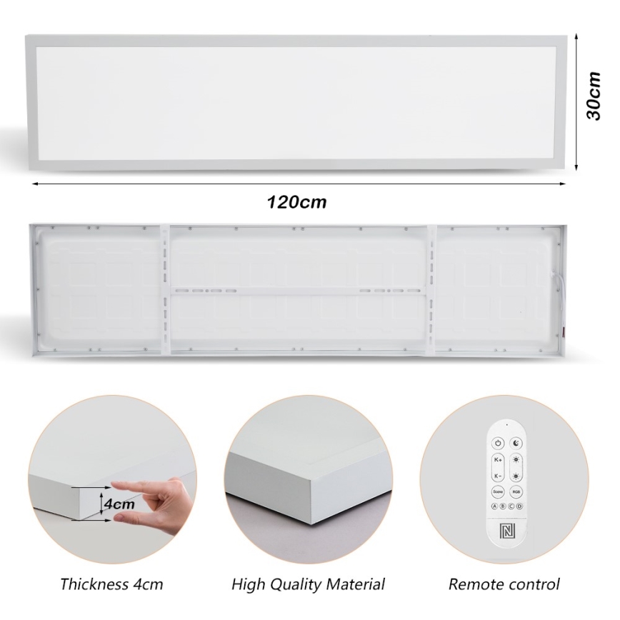 Immax NEO 07276L - LED ljusreglerad taklampa till badrum NEO LITE FRAME LED/50W/230V IP44 Wi-Fi Tuya + fjärrkontroll vit