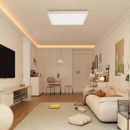 Immax NEO 07277L - LED ljusreglerad taklampa till badrum NEO LITE FRAME LED/50W/230V IP44 Wi-Fi Tuya +remote kontroll vit