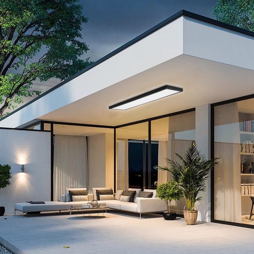 Immax NEO 07278L - LED ljusreglerad taklampa till badrum NEO LITE FRAME LED/50W/230V IP44 Wi-Fi Tuya + fjärrkontroll svart